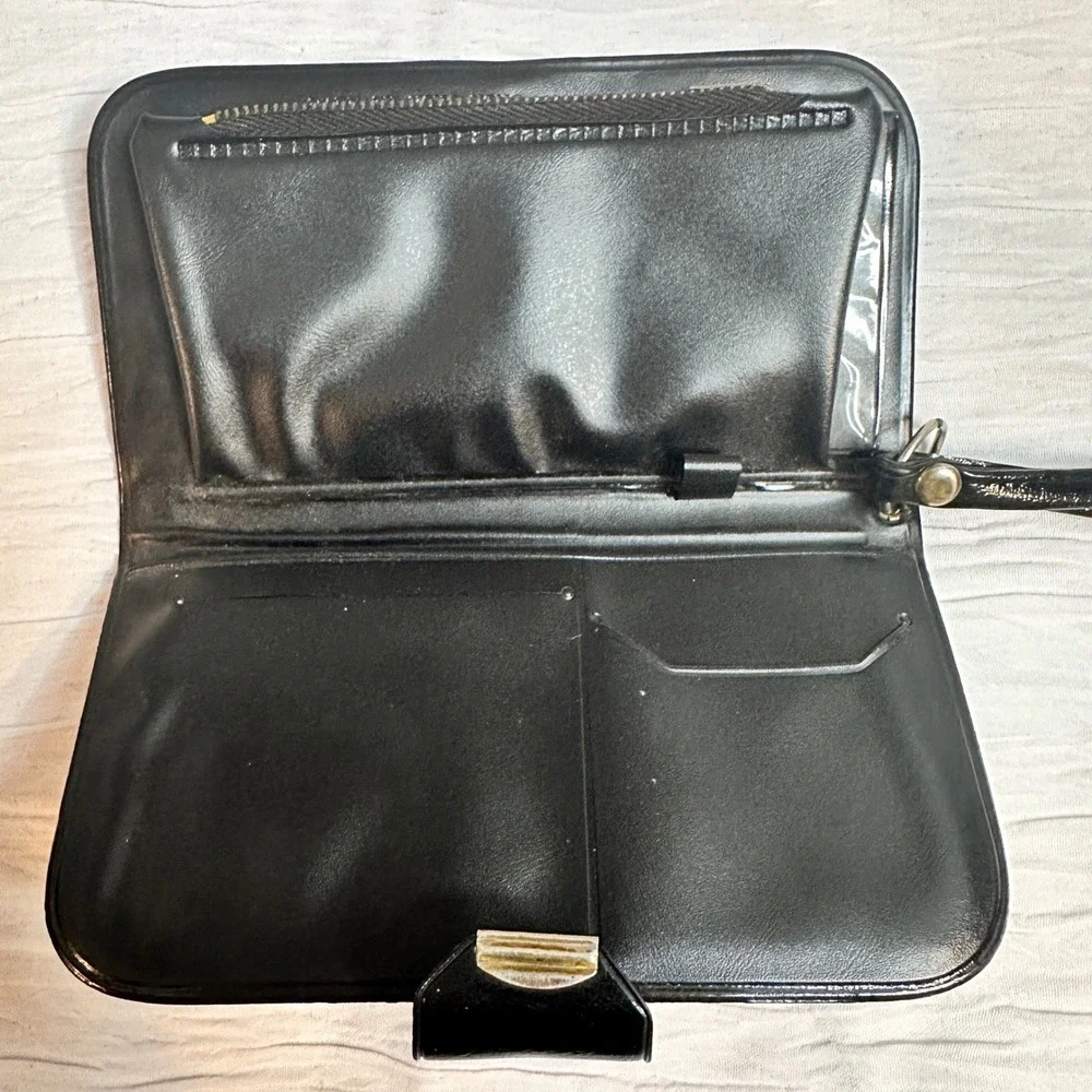 Vintage Mickey Mouse Black Golf Clutch Wallet 1970/80s Made in Hong‎ Kong